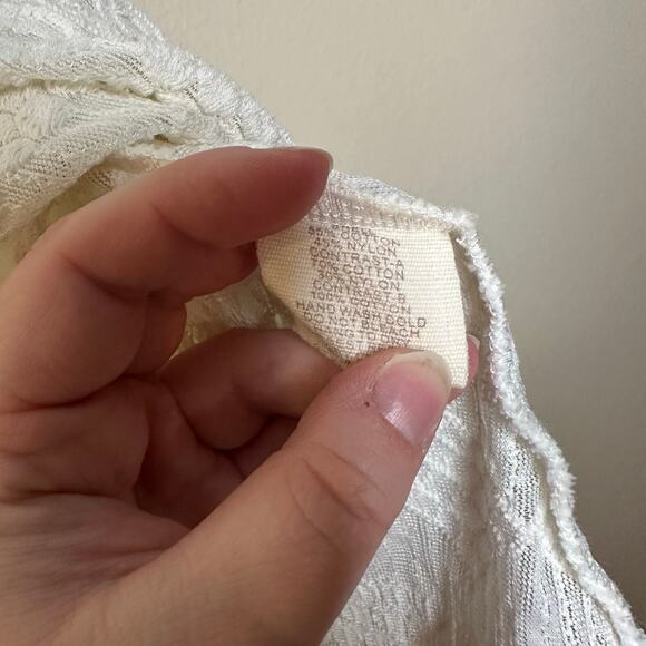 Mystree Womens Sheer Lace Crochet Babydoll Top Coquette Flowy Whimsical Medium - Picture 6 of 6